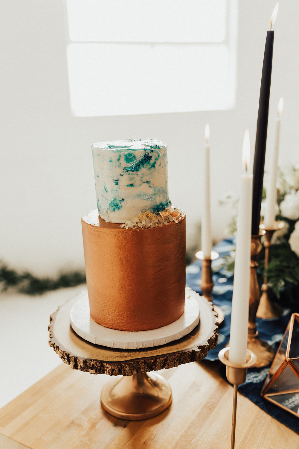 Geode inspired wedding cake